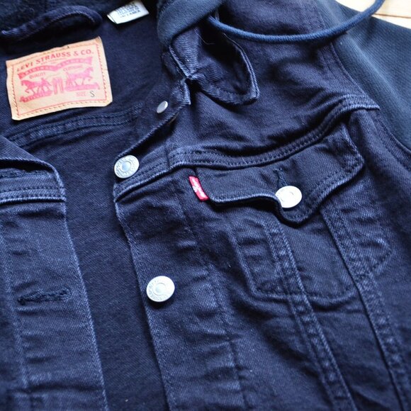 Levis New Hybrid Original Trucker Jacket Size S Black - Picture 5 of 11